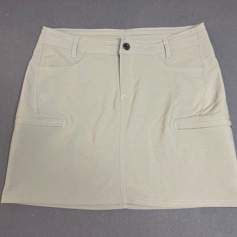 Kuhl Hiking Skirt Women's 12‎ Khaki Pockets Knee Length Outdoors Casual